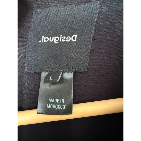 Desigual Women's Dress Sleeveless Swing Abstract Artsy L Purple Blue Deco Punk - Picture 7 of 8